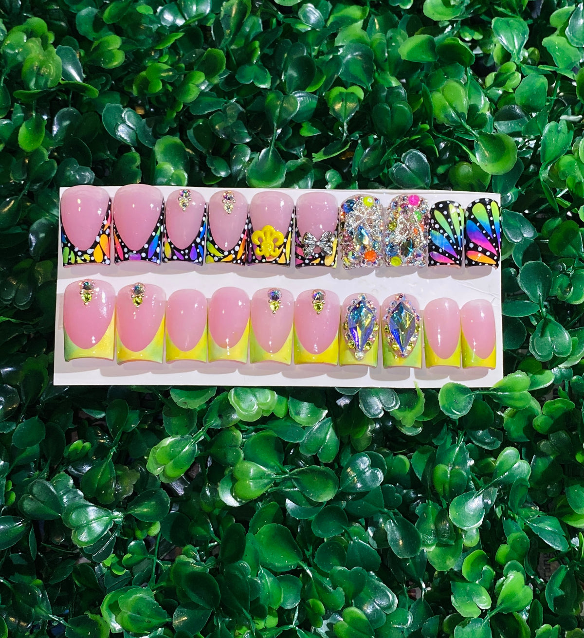 Short Rainbow Butterfly/ Mojito Swarovski Freestlye Duo