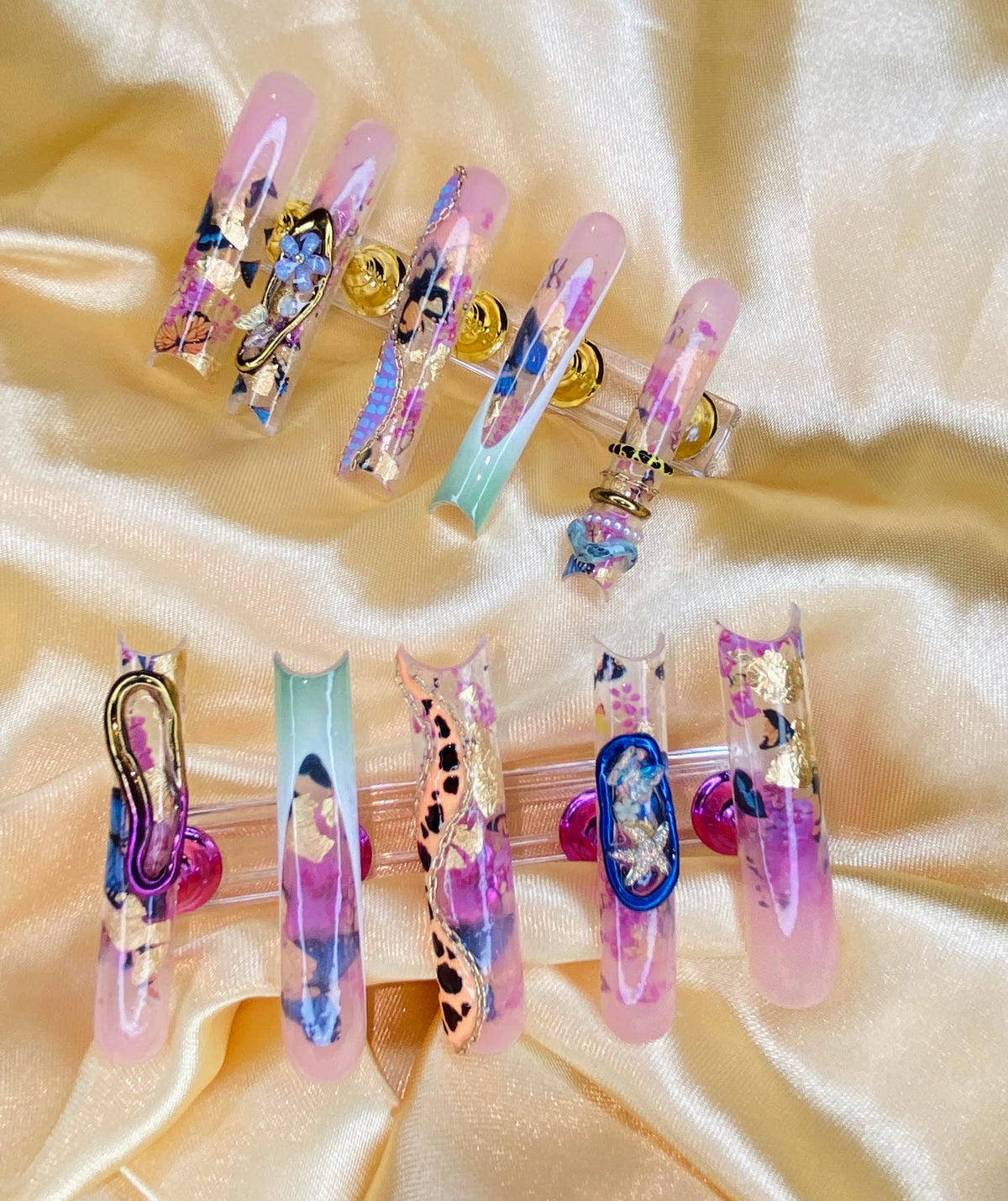 10XL Square Chrome Mystique Bangle Nails Freestyle